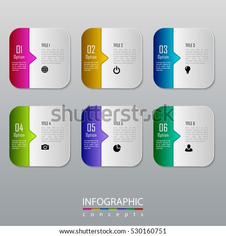Infographic business concept with 6 options, parts, steps. Vector illustration can be used for diagram, chart, web design, presentation, advertising