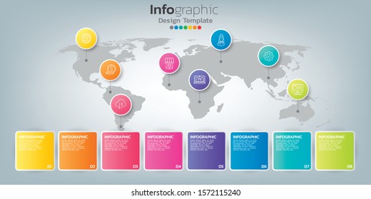 Infographic in business concept with 8 options, steps or processes.