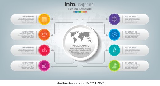 Business Process Infographics Process Connects Different Stock Vector ...