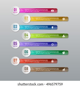 Infographic business concept with 8 options, parts, steps. Abstract illustration. Vector can be used for diagram, web design, chart, presentation, advertising