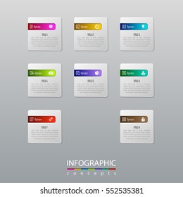 Infographic business concept with 8 options, parts, steps. Vector illustration can be used for diagram, chart, web design, presentation, advertising