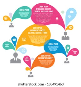 Infographic Business Concept - Abstract Background - Creative Vector Illustration with Colorful Petals and Icons for presentation, booklet, web site etc.