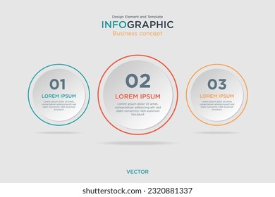 infographic business concept. Circular Text Box Design Element and Template on Background Gray Light Mode. In Vector