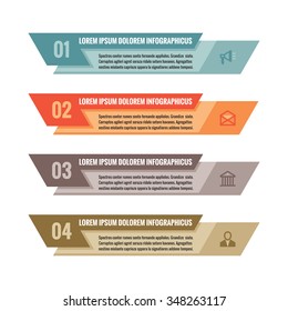 Infographic business concept - colored horizontal vector banners. Numbered step options. Design elements.