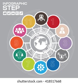 Infographic Business Concept - Creative Idea with icons for presentation, booklet, website etc.