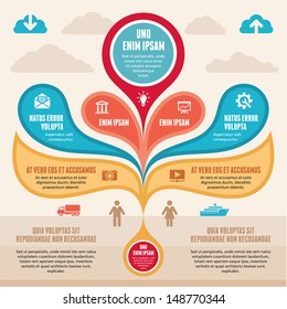 Infographic business concept - creative vector banner. Colored petals structure. 