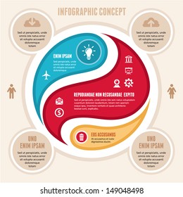 Infographic business concept - creative vector banner for presentation, booklet, web site etc. Design element. Circles system. 