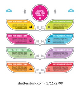 Infographic Business Concept - creative vector banner with flower structure. Numbered step options. Colred petals blocks. 