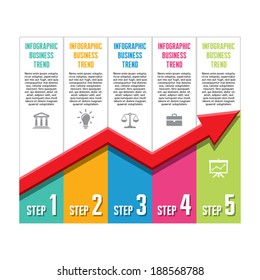 Infographic Business Concept - creative vector banner with finance graphic schedule. Numbered step options. 
