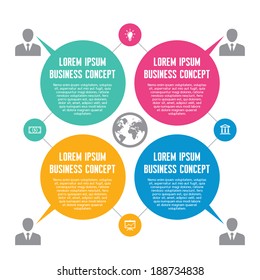 Infographic Business Concept - Creative Vector Illustration for presentation, booklet, web site etc. Speech bubbles. 