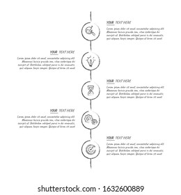Infographic business concept design with icons and 3, 4, 5, 6,  options or steps. Thin line vector. Can be used for flow charts, presentations, web sites, banners, printed materials. EPS 10