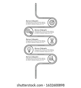 Infographic business concept design with icons and 3, 4, 5, 6,  options or steps. Thin line vector. Can be used for flow charts, presentations, web sites, banners, printed materials. EPS 10