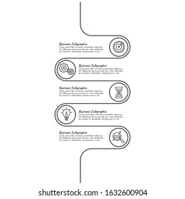 Infographic business concept design with icons and 3, 4, 5, 6,  options or steps. Thin line vector. Can be used for flow charts, presentations, web sites, banners, printed materials. EPS 10