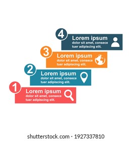 Infographic business concept design with icons and 4 steps. Simple chart presentation template. Abstract vector illustration .