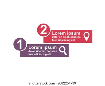 Infographic business concept design with icons and 2 steps. Simple chart presentation template. Abstract vector illustration .