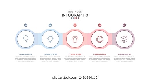 infographic  business concept design template vector, 5 steps.