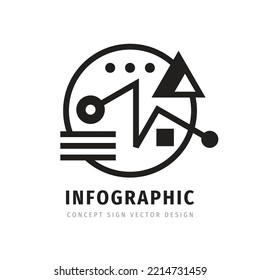 Infographic business concept logo.  Finance technology sign. Stock exchange market symbol. Corporate identity. Vector illustration. 