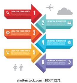 Infographic Business Concept for Presentation in Flat Design Style. Creative vector horizontal banners. Numbered step options. 