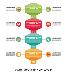 Infographic  Business Concept - Timeline Vertical - Illustration in Flat Design Style for presentation, booklet, website etc. 