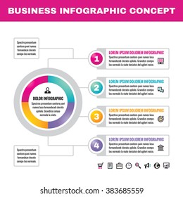 Infographic business concept vector illustration. Creative infograp template layout. Design elements. Numbered step options. 