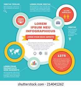 Infographic business concept - vector scheme with Icons. Abstract illustration. Creative banner. Circles sytem layout.