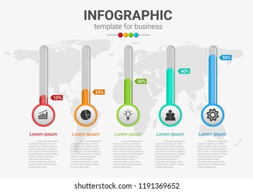 Infographic business data.Presentation process chart.diagram with steps template.Creative vector illustration.