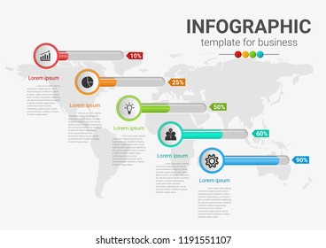 Infographic business data.Presentation process chart.diagram with steps template.Creative vector illustration.