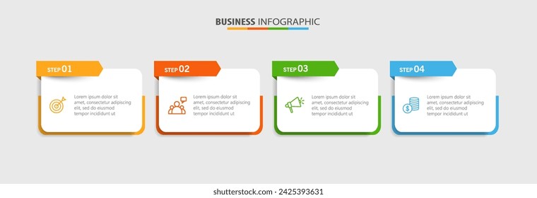 Infographic business design vector template with 4 options, steps or processes