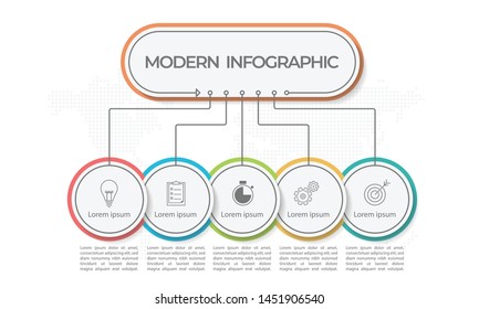 Infographic business diagram template 5 options.