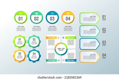Colección de diseño de elementos de negocios informativos