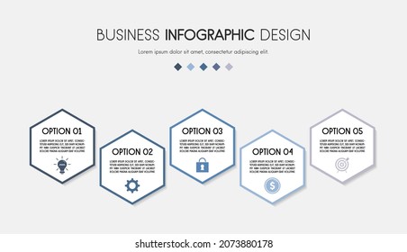 Infographic with business elements. Flowchart design. Vector