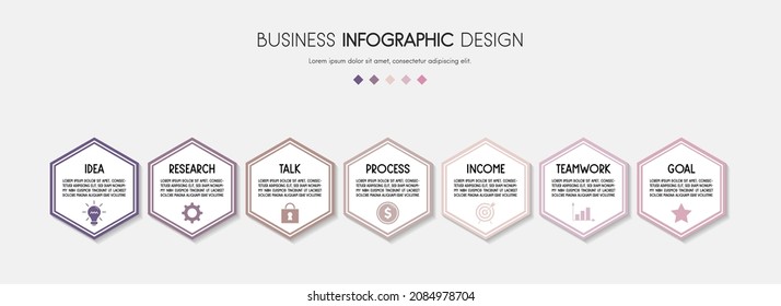 Infographic with business elements. Flowchart design. Vector