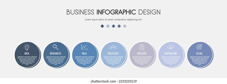 Infographic with business elements. Flowchart design. Vector