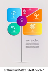 Infographic business flower colorful chart to present data, progress, direction