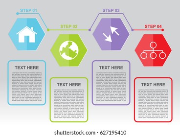 Infographic business hexagons template vector illustration