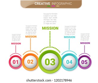 Infographic business horizontal timeline process chart template. Vector info graphics timeline design template with 5 label. Vector can be used for workflow layout, diagram, number step up options.