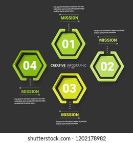Infographic business horizontal timeline process chart template. Vector info graphics timeline design template with 4 label. Vector can be used for workflow layout, diagram, number step up options.