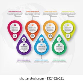 Infographic business horizontal timeline process chart template. Vector modern banner,text box used for presentation and workflow layout diagram,web design.