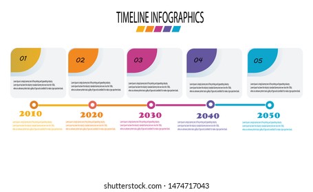 Infographic Business Horizontal Timeline Process Chart Stock Vector ...