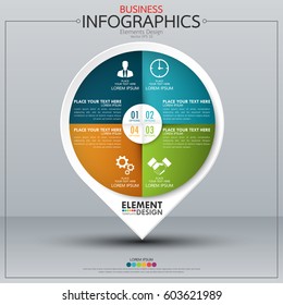 Infographic business horizontal timeline process chart template. Vector modern banner used for presentation and workflow layout diagram, web design. Abstract elements of graph 4 steps options.