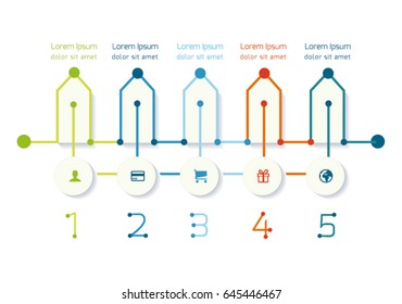 Escala horizontal del negocio de la infografía. Plantilla vectorial utilizada para el diagrama de diseño de presentación y flujo de trabajo, diseño web.