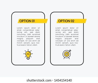 Infographic with business icons and 2 steps. Vector