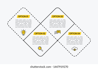 Infographic with business icons and 4 options. Vector