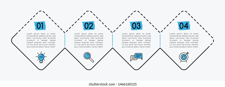 Infographic with business icons. 4 options. Vector