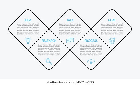 Infographic with business icons. 5 options. Vector