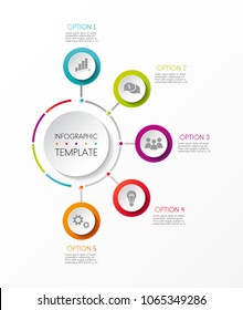 Infographic with business icons - colourful template. Vector.