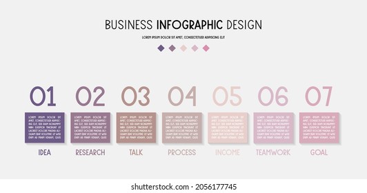 Infographic with business icons. Flowchart concept. Vector