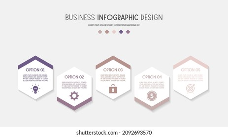 Infographic with business icons. Flowchart concept. Vector