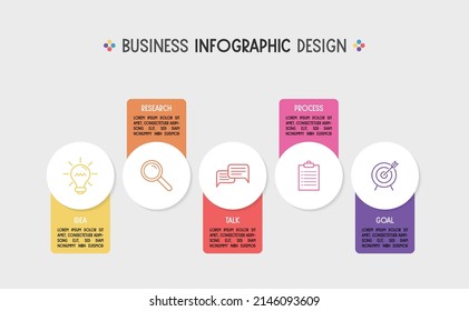 Infographic with business icons. Flowchart concept. Vector