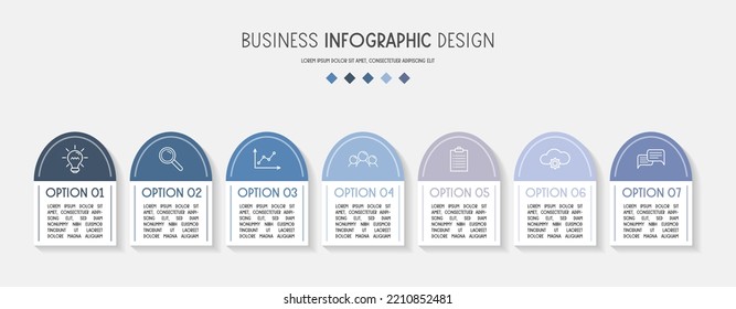 Infographic with business icons. Flowchart concept. Vector